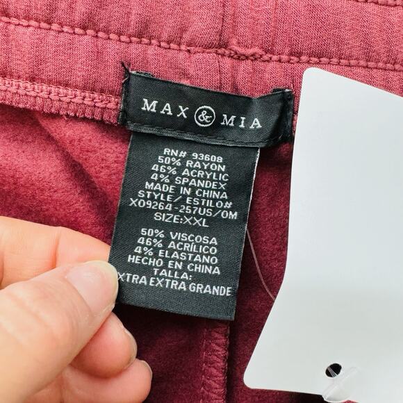 Max And Mia Rosewood Straight Leg Sweatpants Women’s Size XXL - Picture 8 of 9